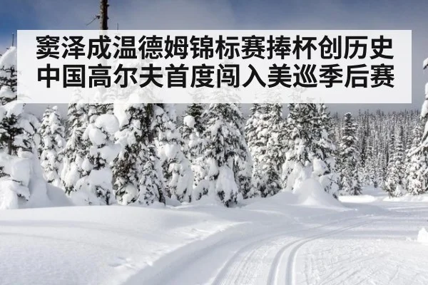窦泽成温德姆锦标赛捧杯创历史 中国高尔夫首度闯入美巡季后赛